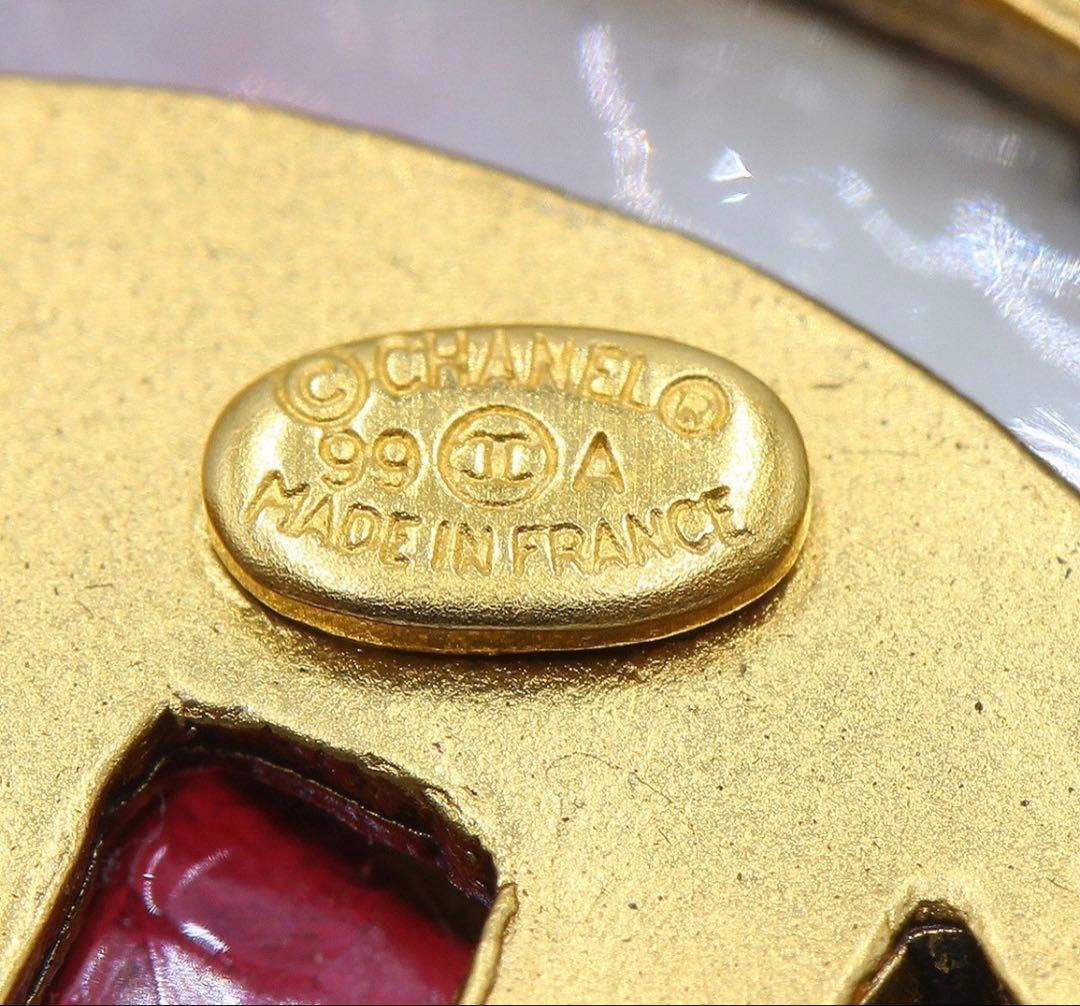 R2831 超美品!! シャネル ココマーク カラーストーン ブローチ