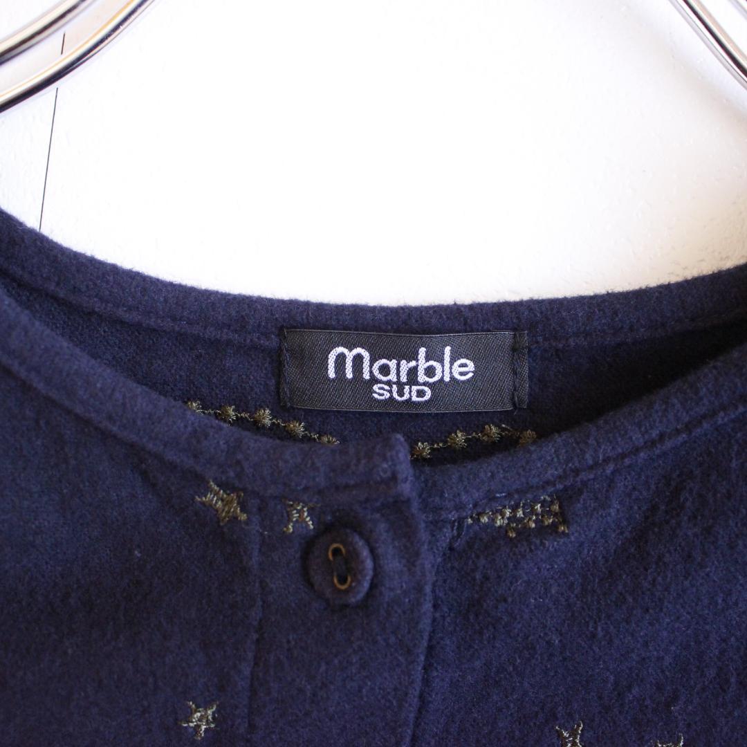 Marble SUD コウモリレースブラウス Fサイズ 刺繡 ネイビー