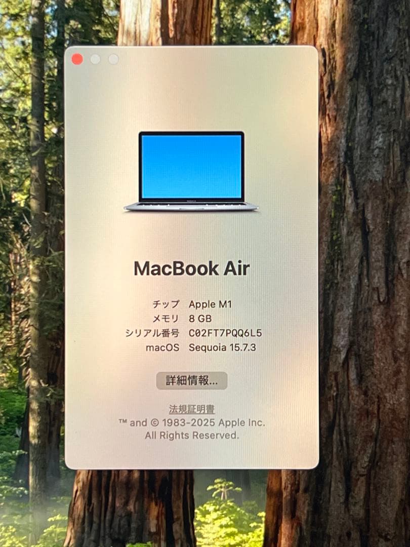【美品】MacBook Air M1 2020 8GB 512GB 13インチ