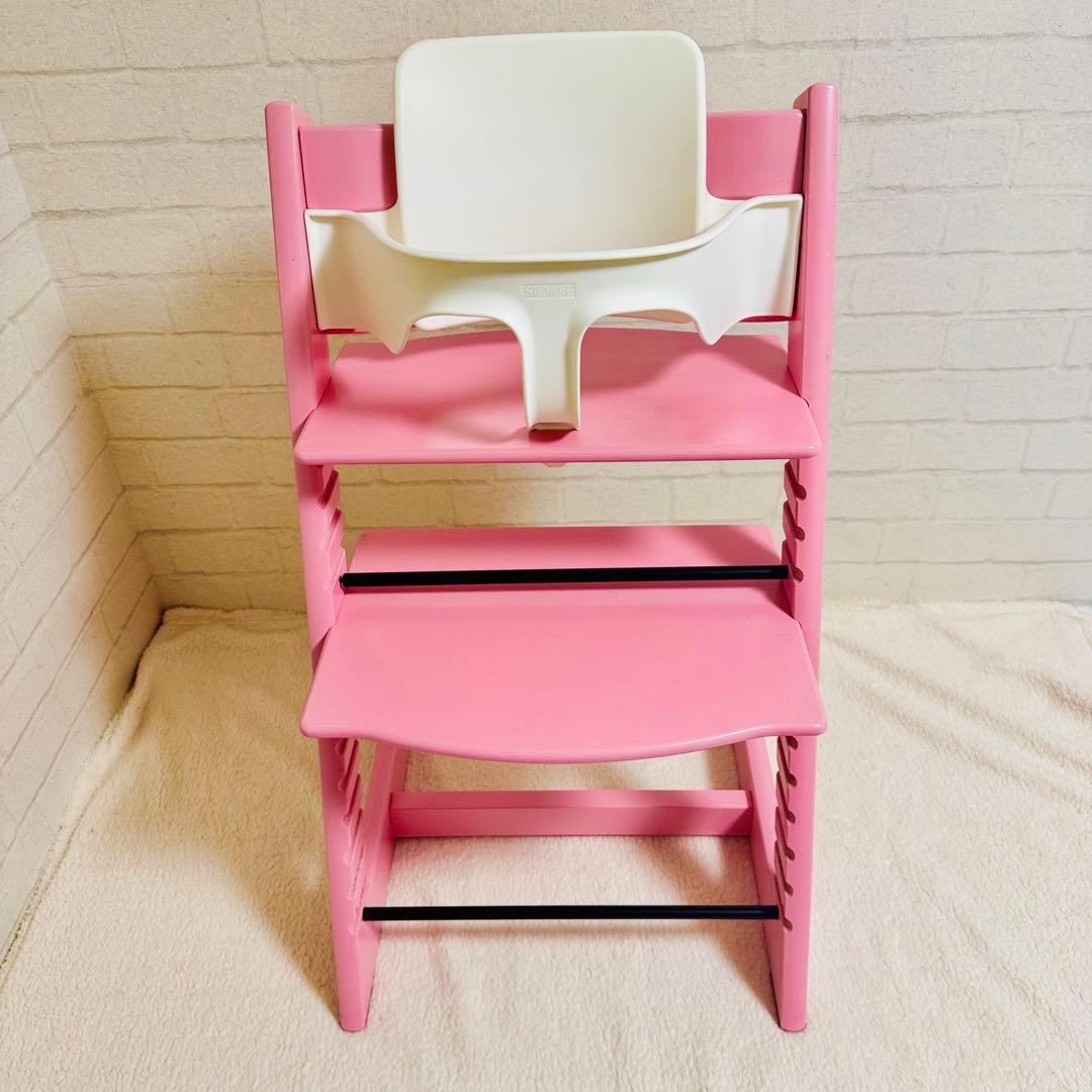 極美品✨ストッケ　トリップトラップ　シリアルNo6 ベビーセット付属 ピンク