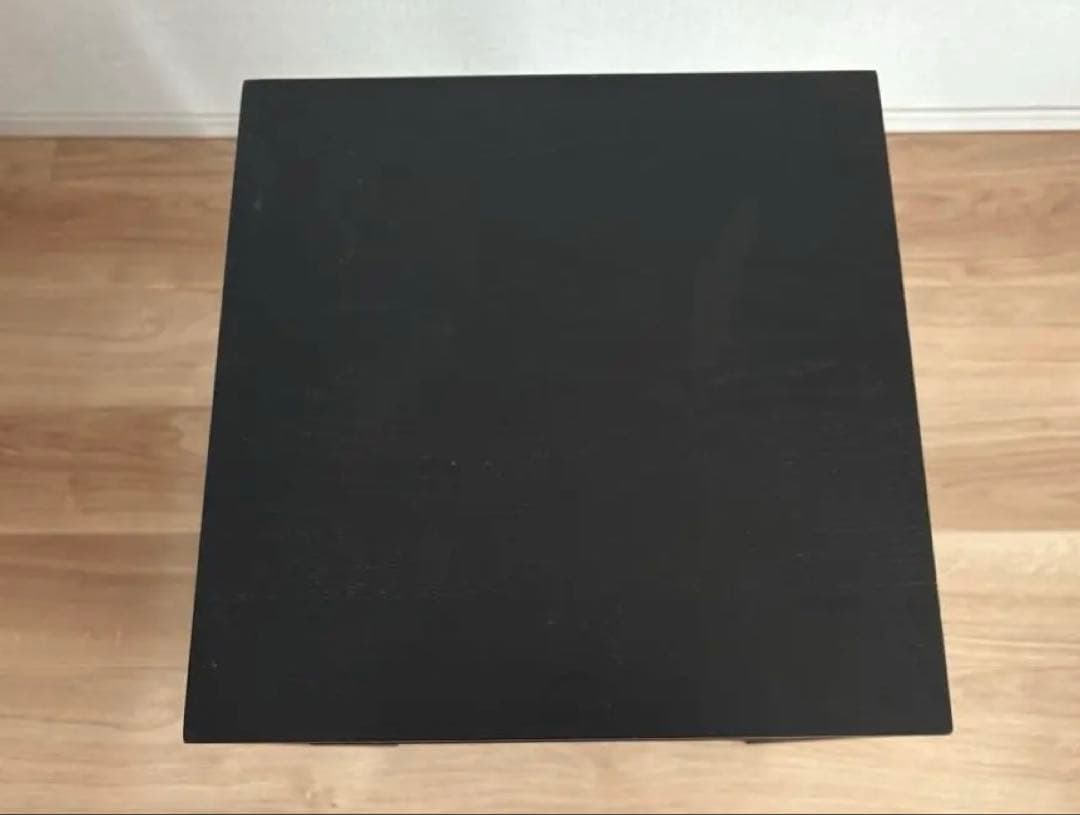 天然木　ブラックオープンシェルフ　ベッドサイドテーブル