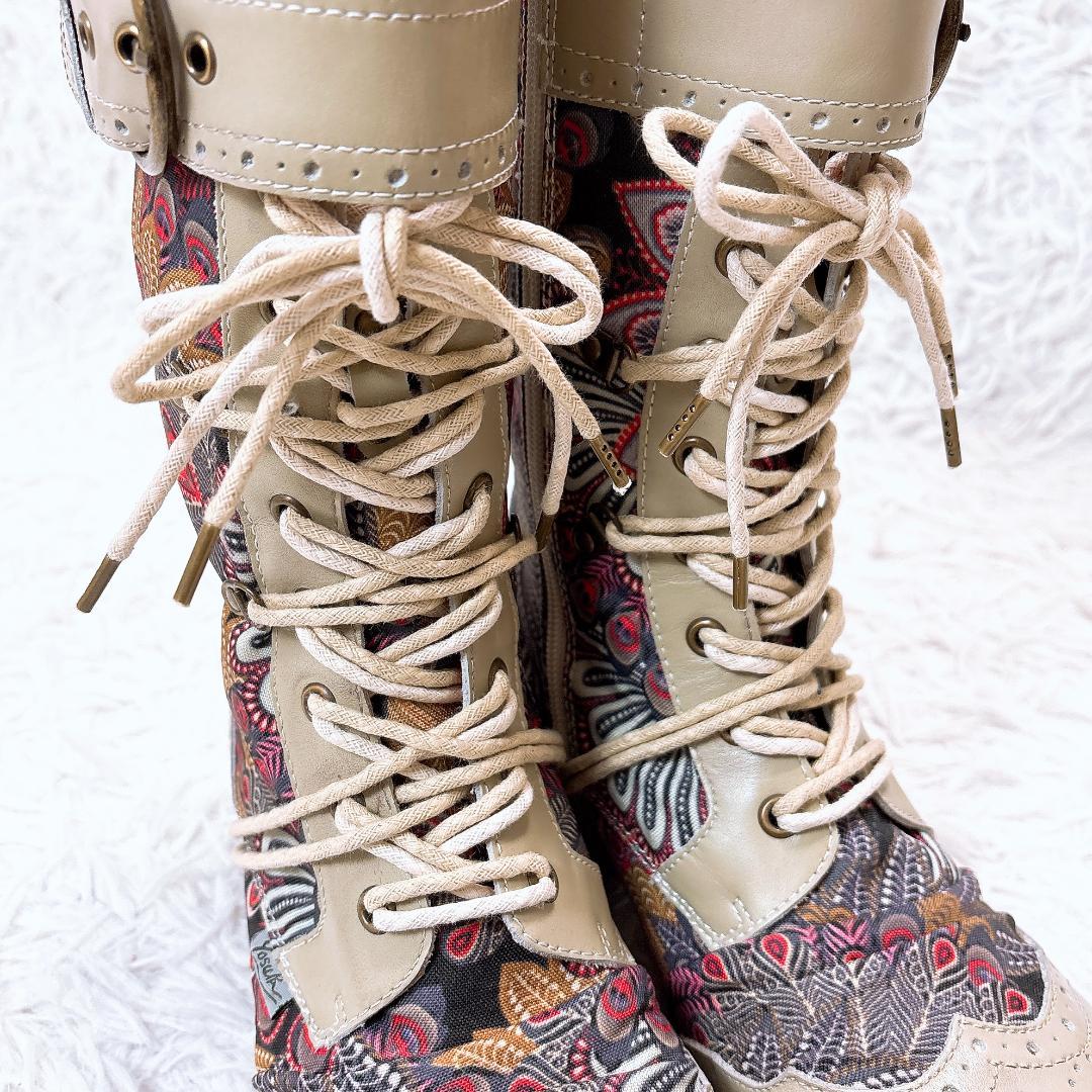 大人気完売品【未使用極美品】ヨースケ レースアップブーツ サイドジップ 23.5