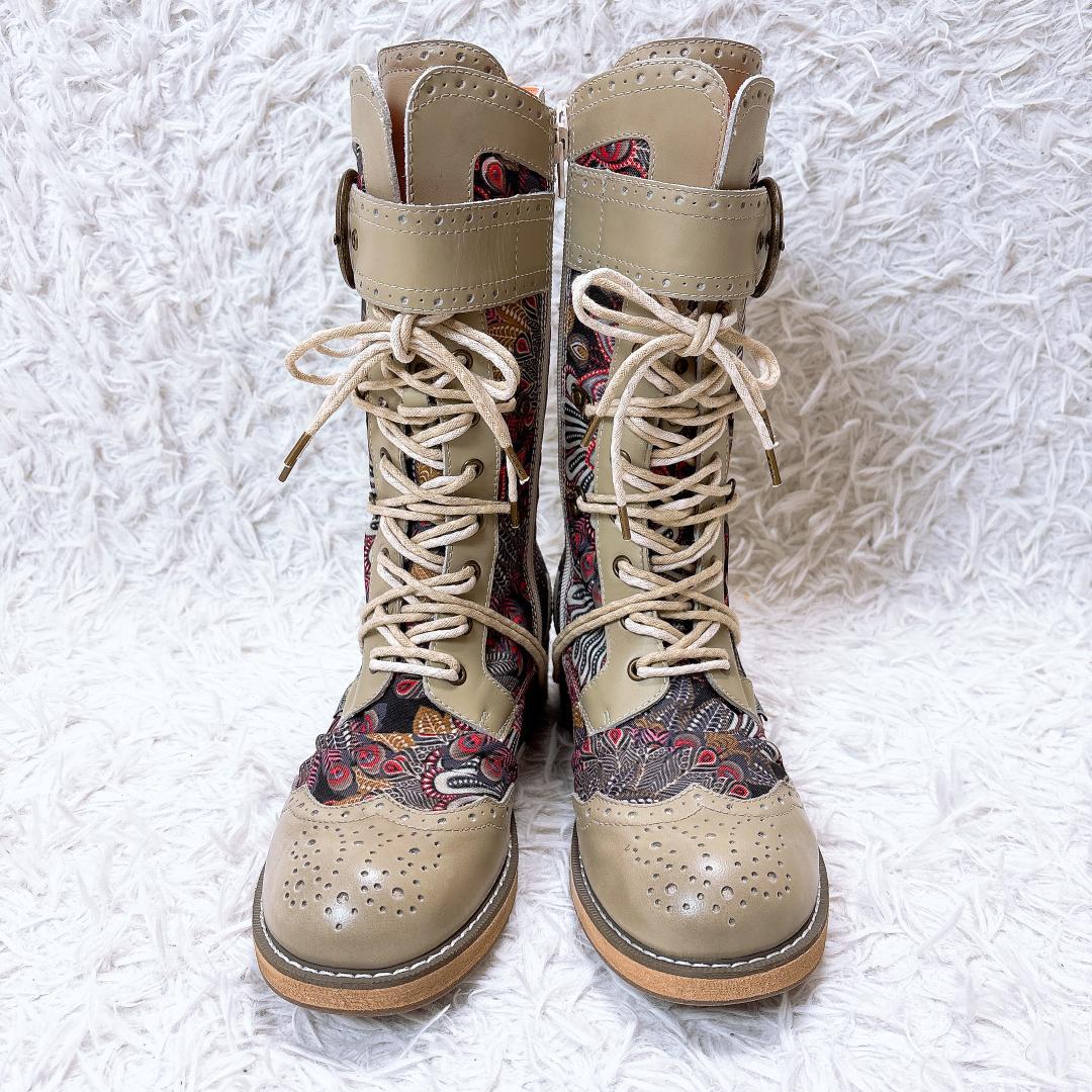 大人気完売品【未使用極美品】ヨースケ レースアップブーツ サイドジップ 23.5