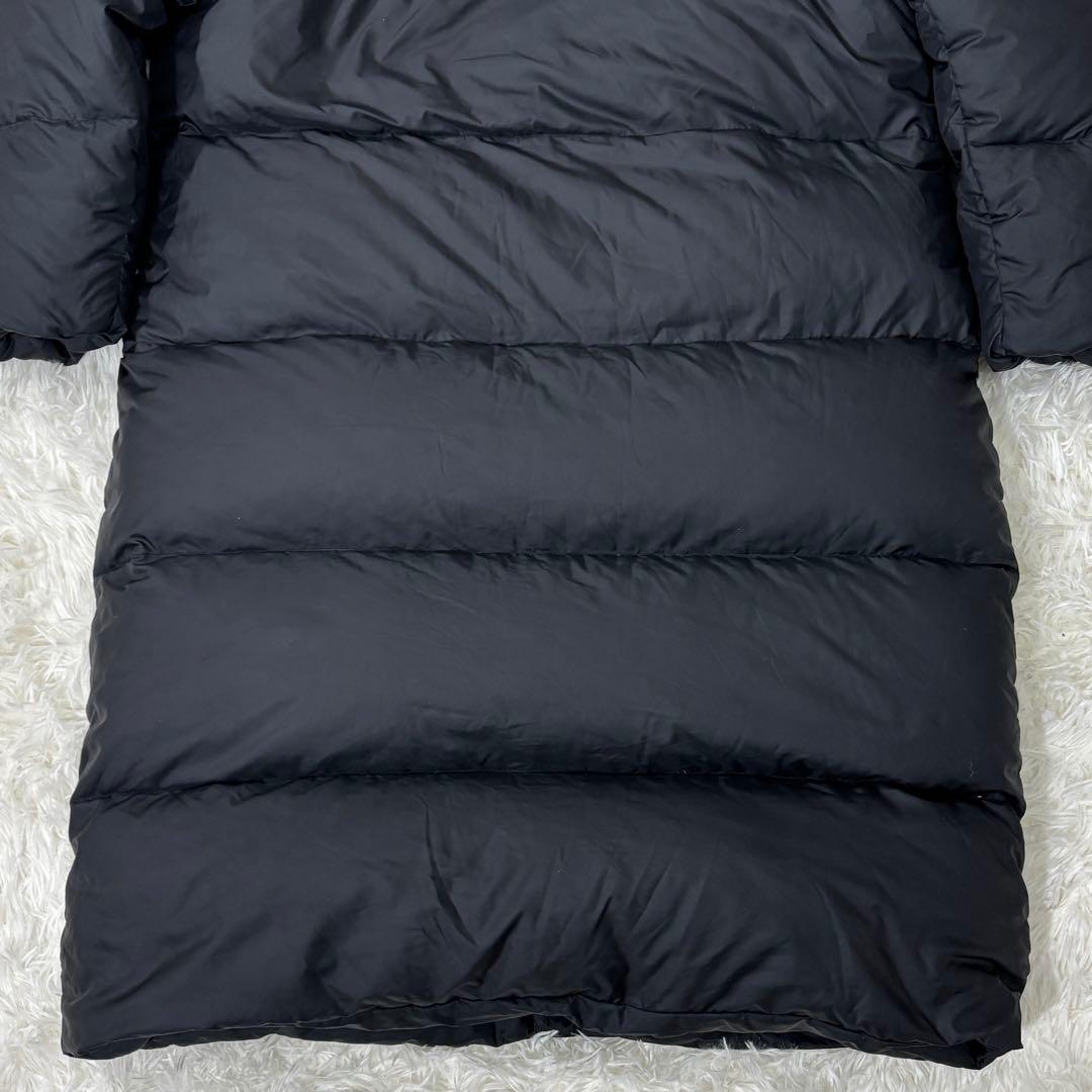 デサント ダウンコート ロング丈 着丈106cm フード脱着可 ダウン90% 黒