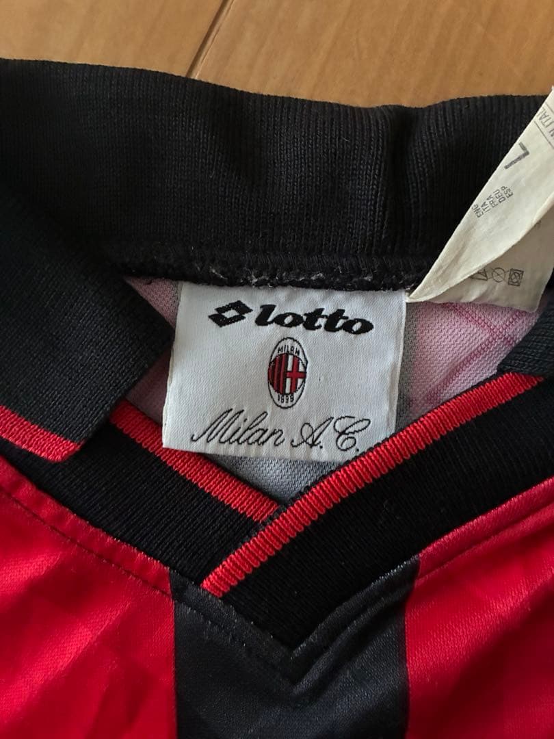 Lotto ACミラン 長袖シャツ Lサイズ 赤黒