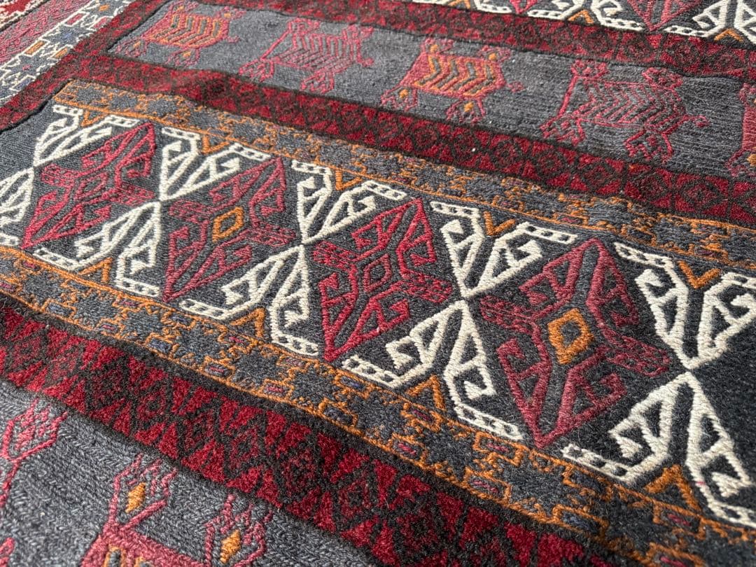 トライバルラグ ヴィンテージ家具 210×126cm 手織り 絨毯 カーペット