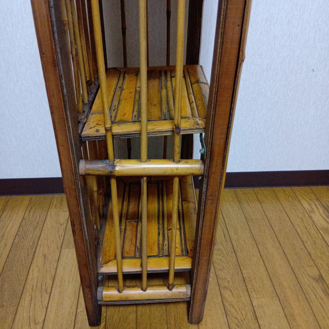 アジアン　3段バンブーラック 竹製 ディスプレイラック 飾り棚