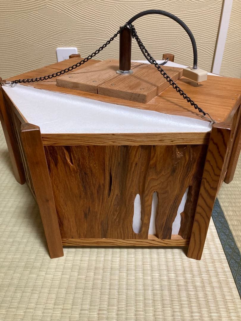 屋久杉　六角行燈　天井照明