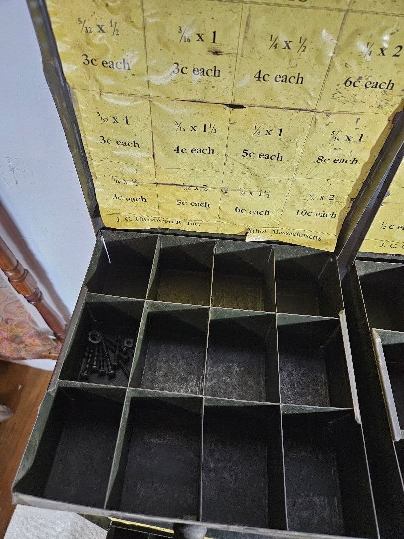 USヴィンテージ 古いパーツキャビネット インダストリアル インテリア 小引出し