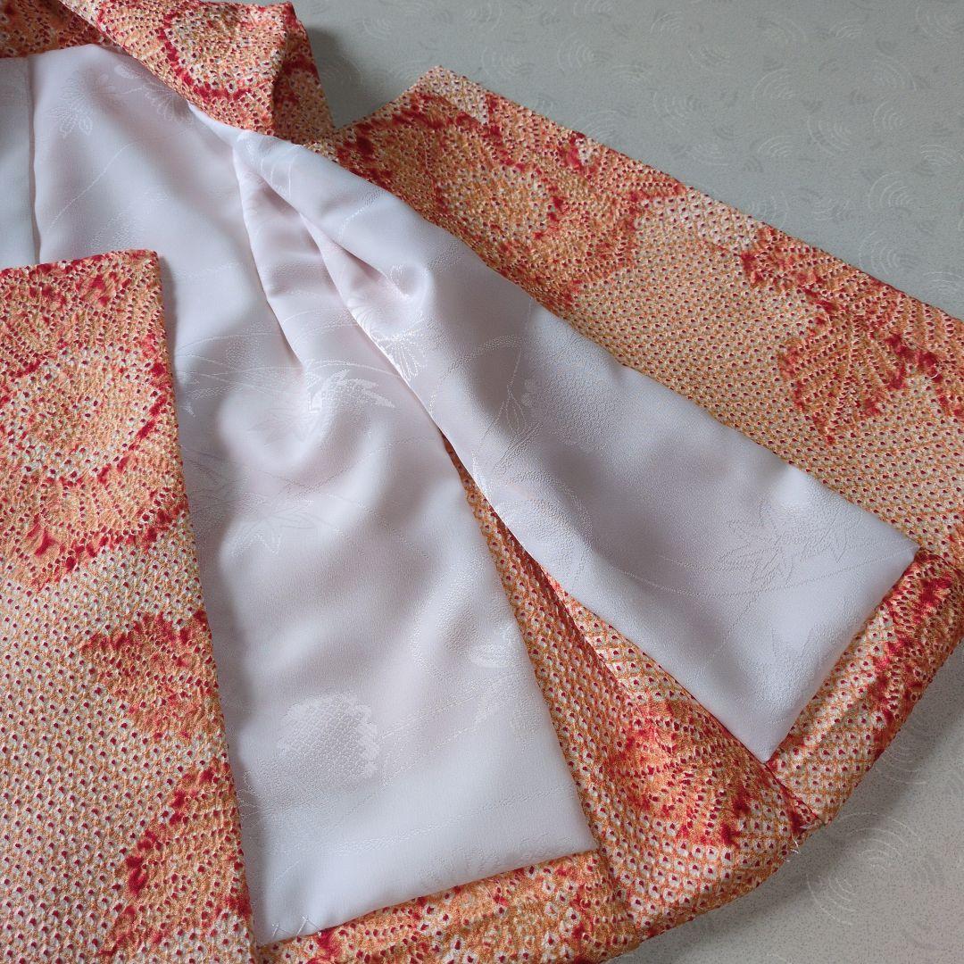 七五三３歳正絹総絞り手縫いの被布と巾着(中綿無し）