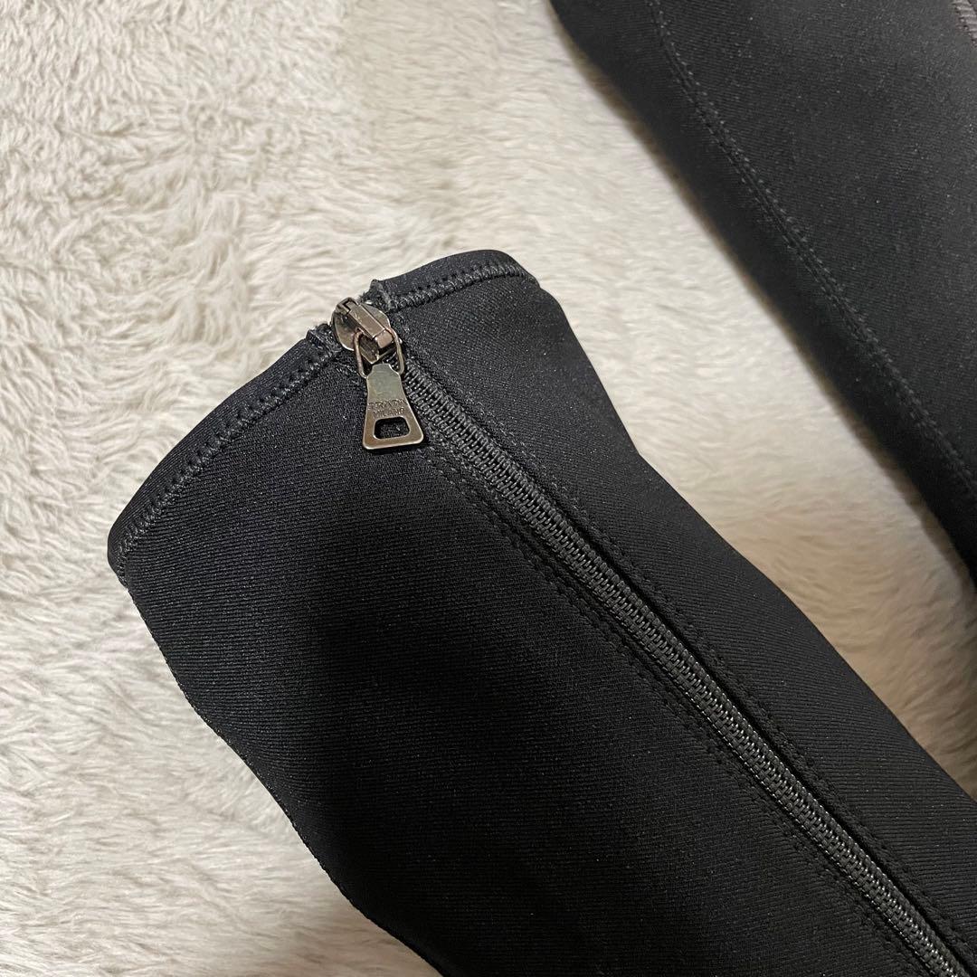 PRADA プラダ ロングブーツ サイドジップ ストレッチ 黒 ピンヒール