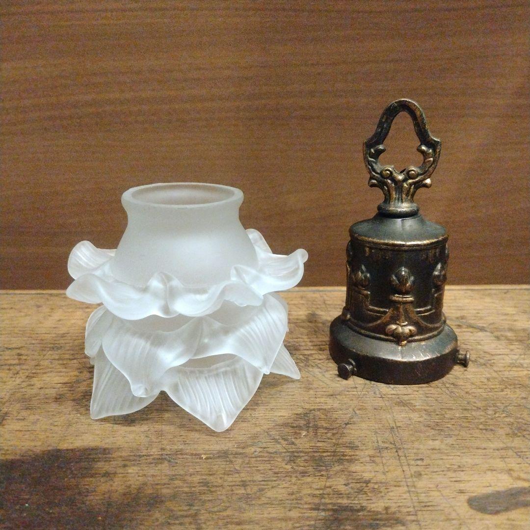 ガラスシェード アプリカシオン バラランプ　アンティーク　フランス