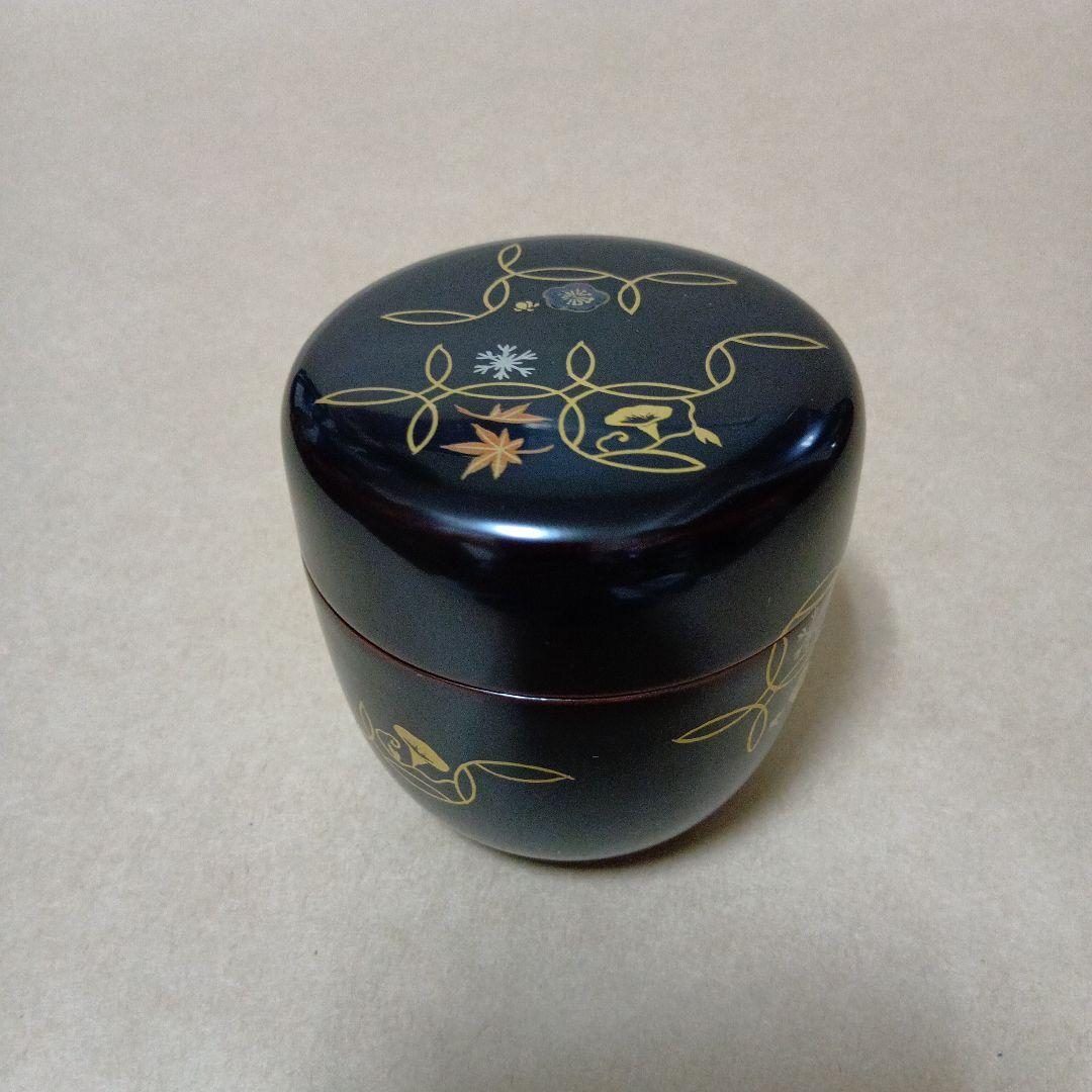 茶道具　大棗四季七宝蒔絵溜塗