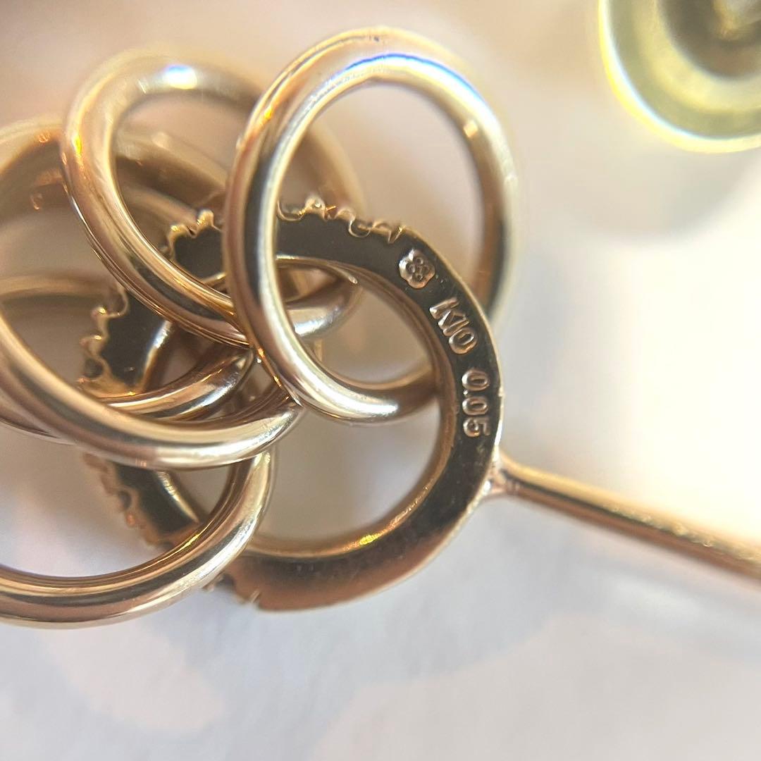 【Hirotaka】ヒロタカ 5フープ リング ダイヤモンド ピアス