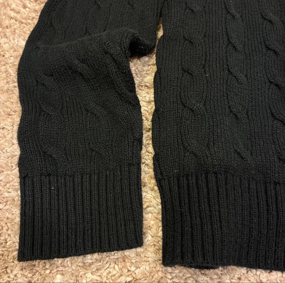 HALPolo Ralph Lauren ブラック コットンケーブルニット