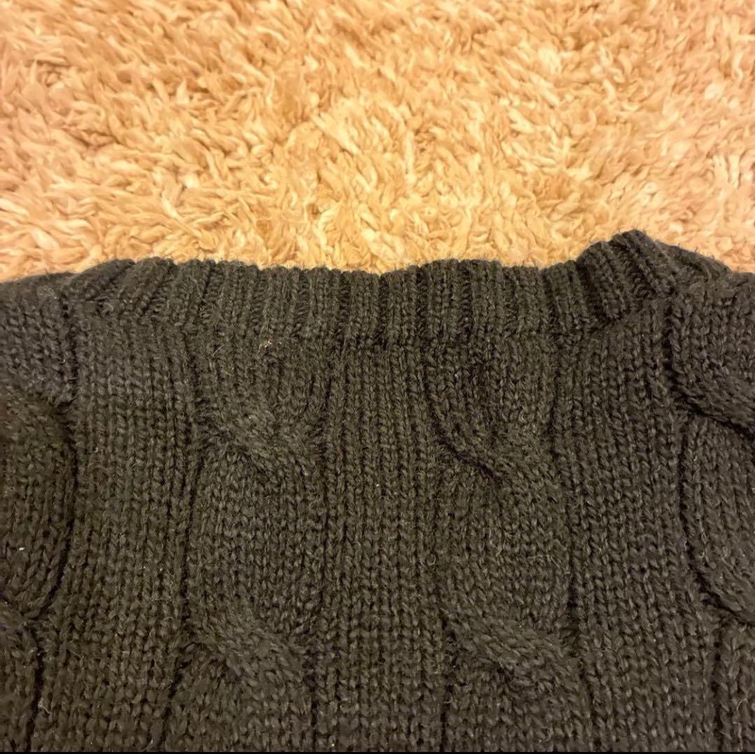 HALPolo Ralph Lauren ブラック コットンケーブルニット