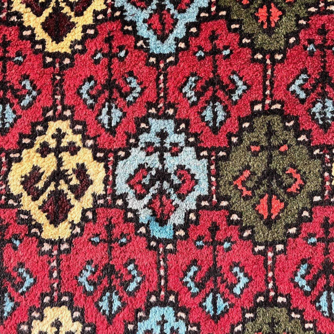 ペルシャ絨毯 玄関マット 本物 手織り絨 ホラサン産ペルシャラグ67/90cm