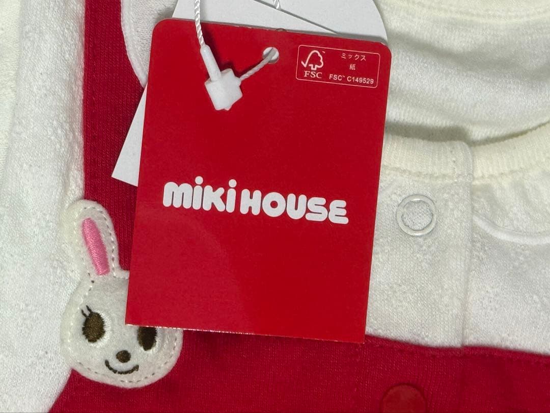 MIKIHOUSミキハウス ベビー服 ロンパース 70cm うさぎ 美品 タグ付