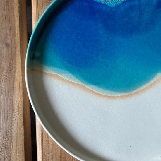 うるま陶器 やちむん 沖縄 お皿 直径23cm 新品未使用