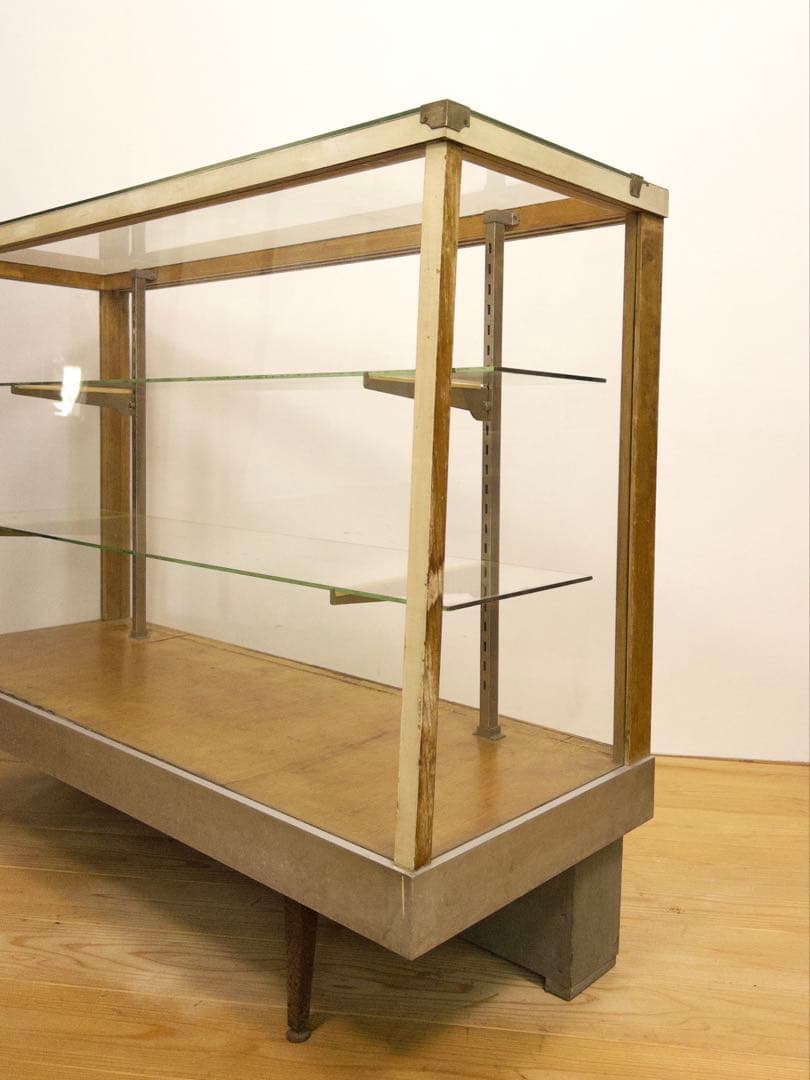 ガラス　ショーケース　ディスプレイ　横幅約121㎝　商店　アンティーク　レトロ