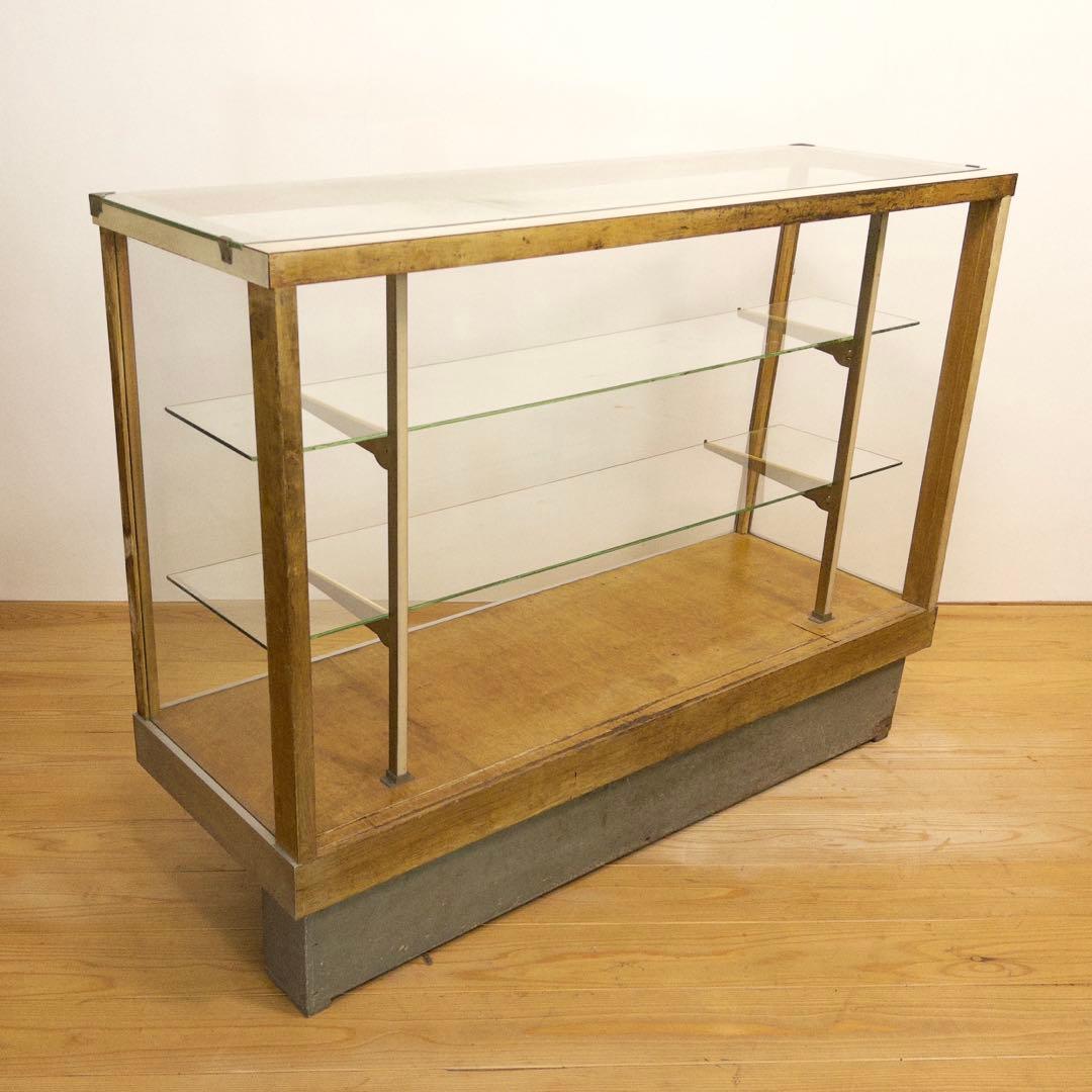 ガラス　ショーケース　ディスプレイ　横幅約121㎝　商店　アンティーク　レトロ