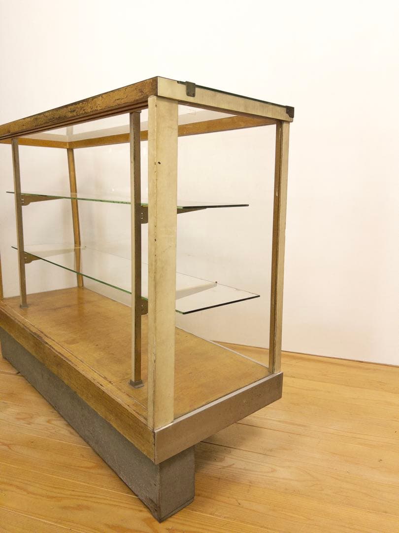 ガラス　ショーケース　ディスプレイ　横幅約121㎝　商店　アンティーク　レトロ