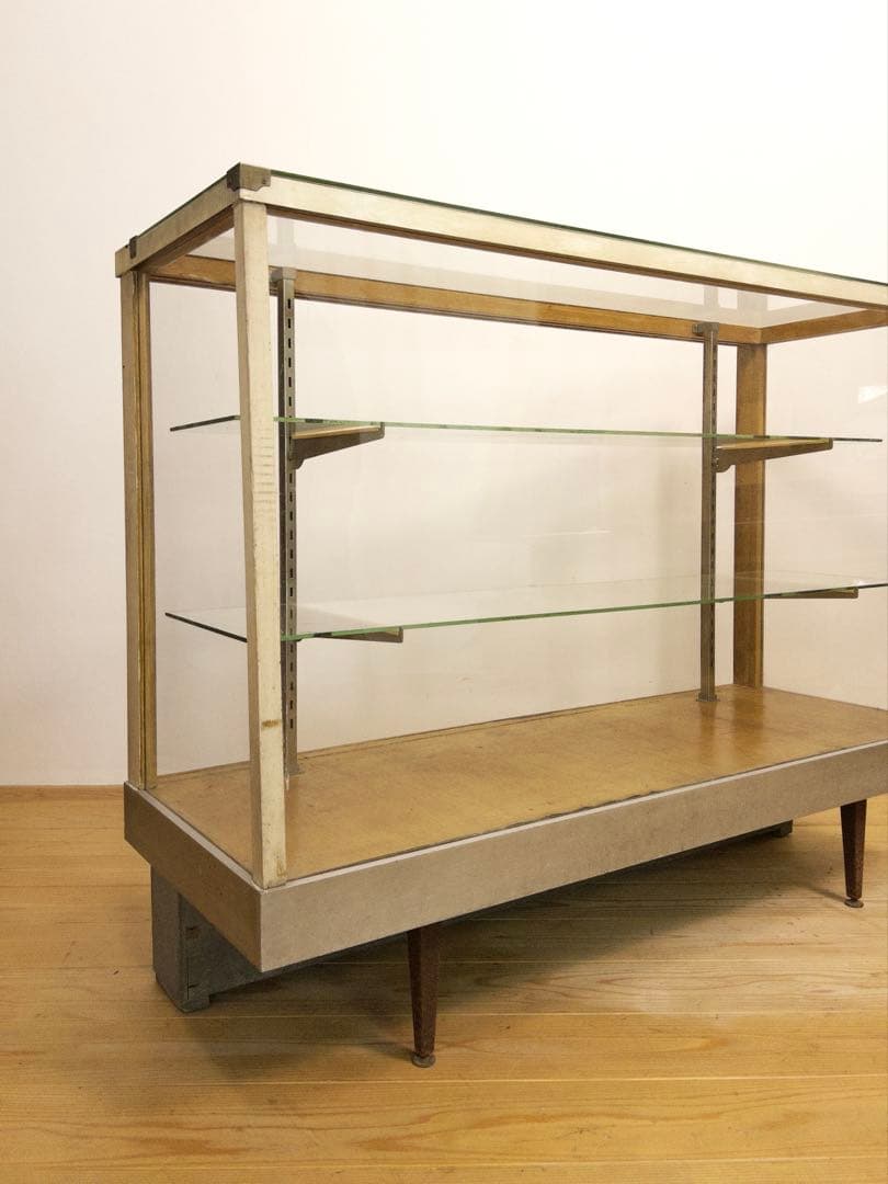 ガラス　ショーケース　ディスプレイ　横幅約121㎝　商店　アンティーク　レトロ