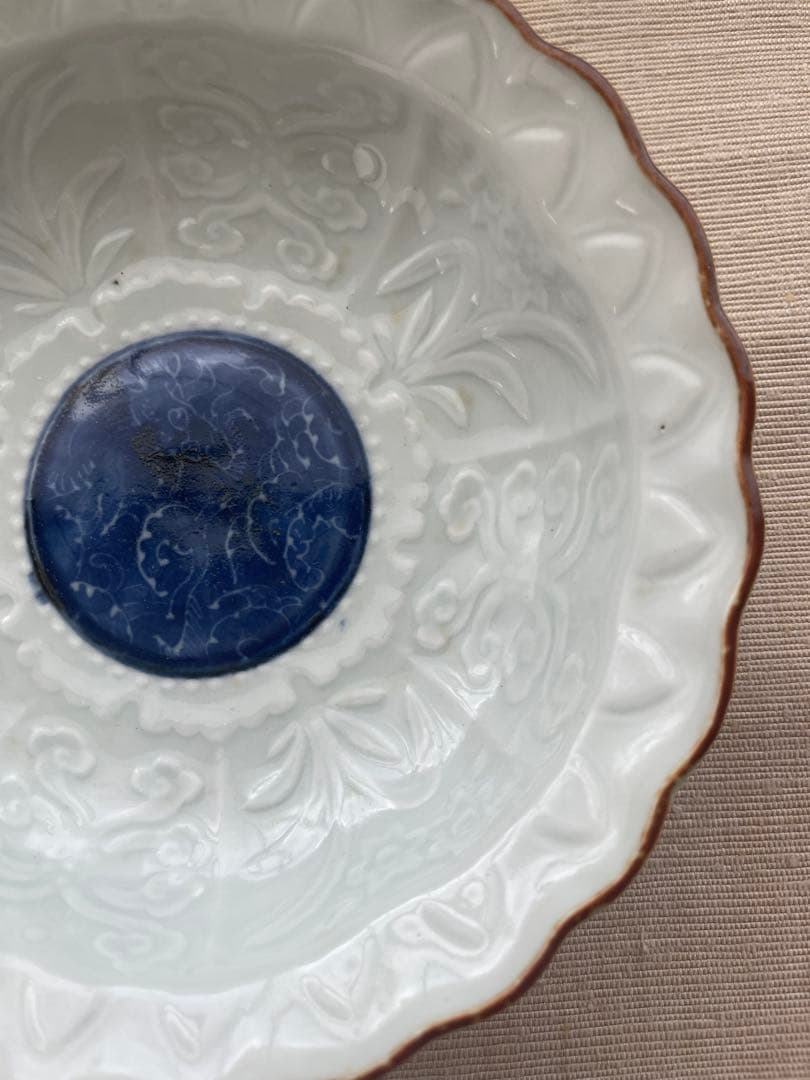 骨董 陽刻 古伊万里 膾皿 まるかく 福光屋