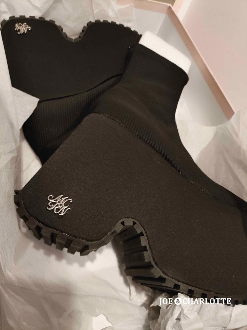 ミシェルマカロン michell macaron 厚底ストレッチショートブーツM