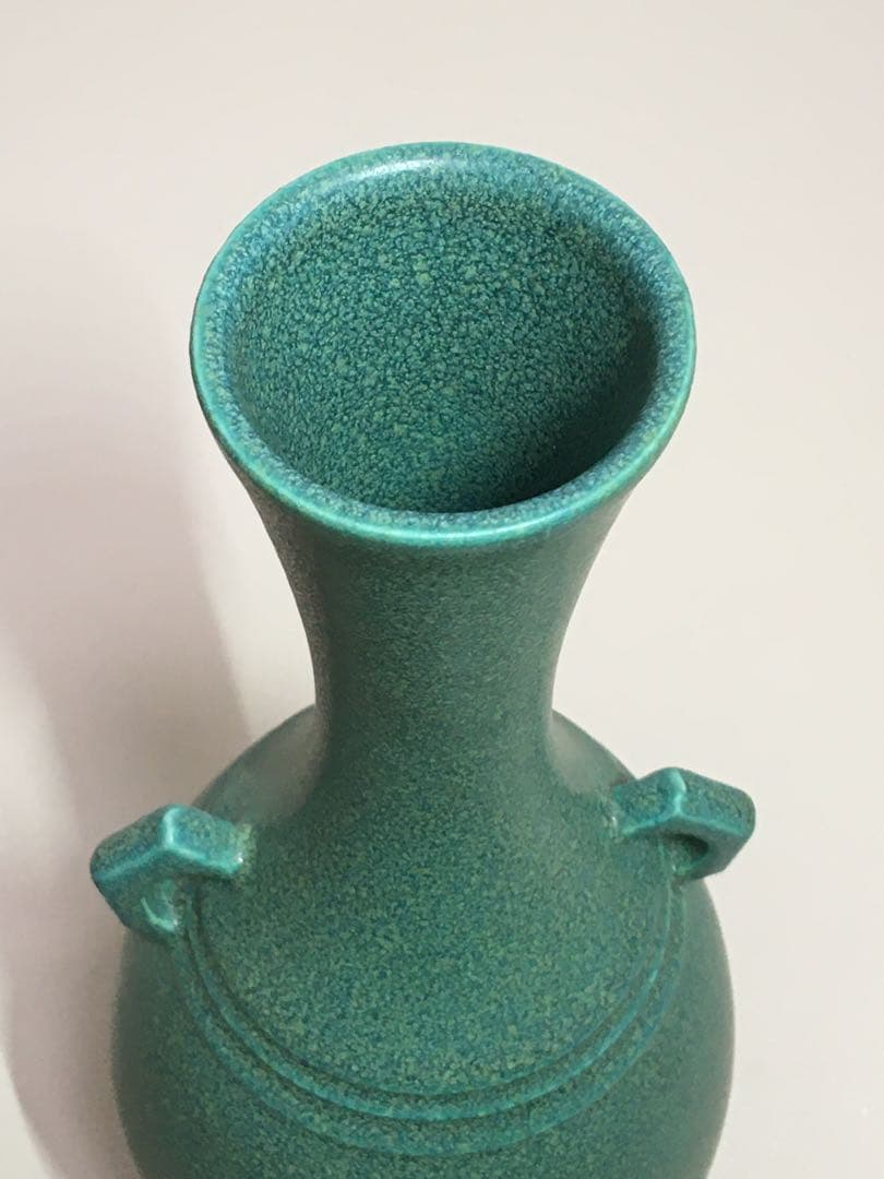 工芸品 Japanese Bronze Glazed Vase with Handles