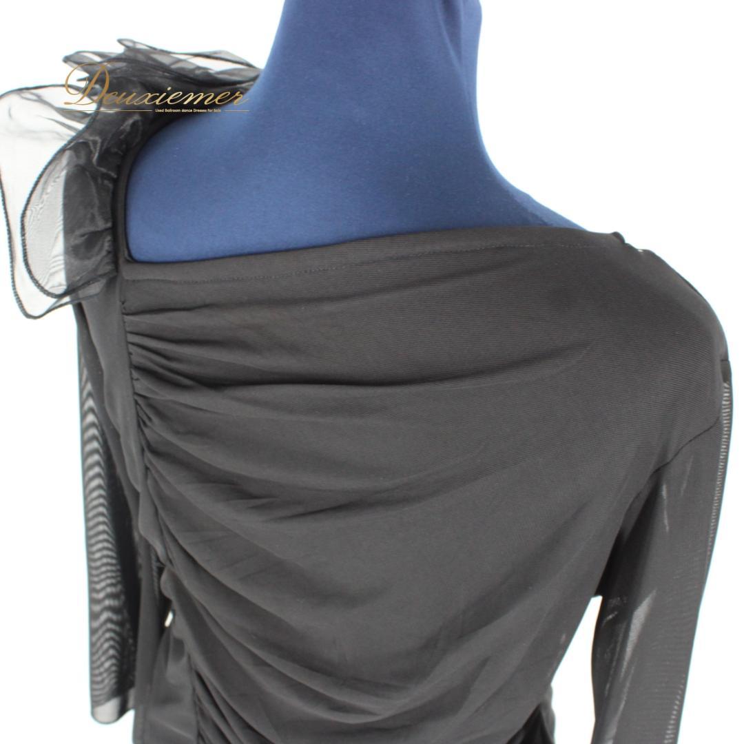 【美品 社交ダンス衣装】上下セット ICHIOKU 黒 ブラック ラインストーン