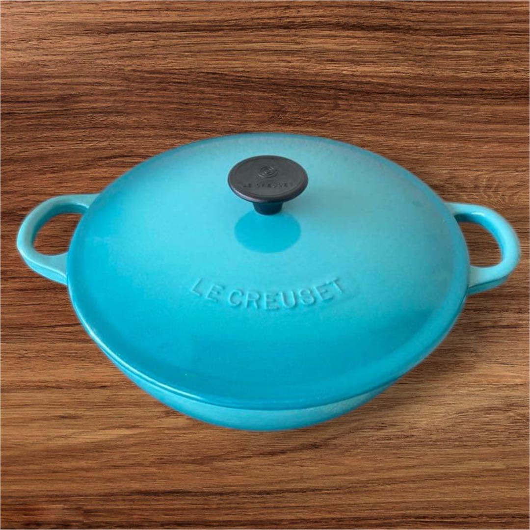 【美品】 LE CREUSETルクルーゼ鍋 限定品 ターコイズ