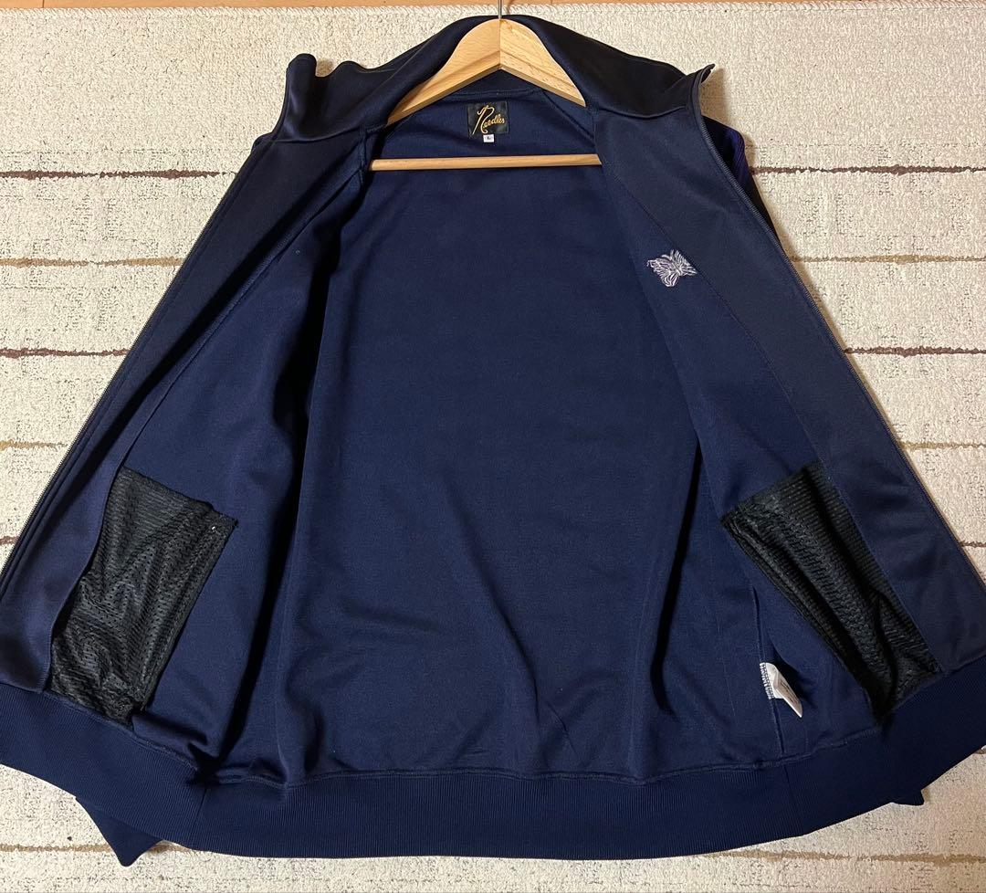 美品needles トラックジャケット　黒×紫　ニードルス　トラックトップ