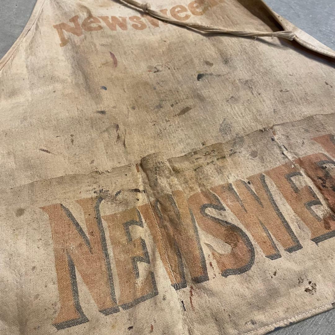 40s ニュースペーパー　ワークエプロン　ビンテージ　apron vintage