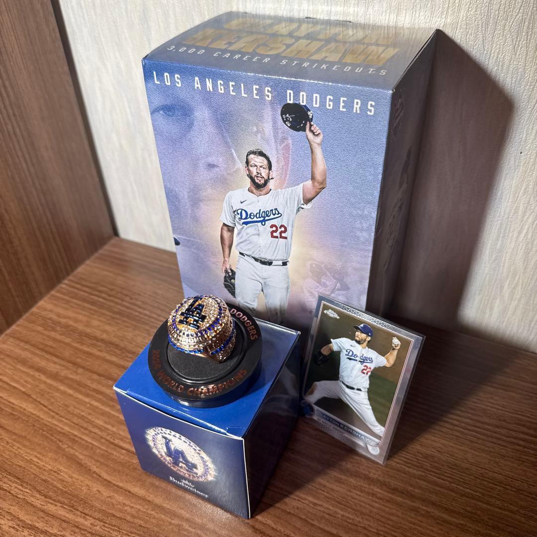 CLAYTON KERSHAW 3000奪三振記念ボブルヘッド　リング豪華セット