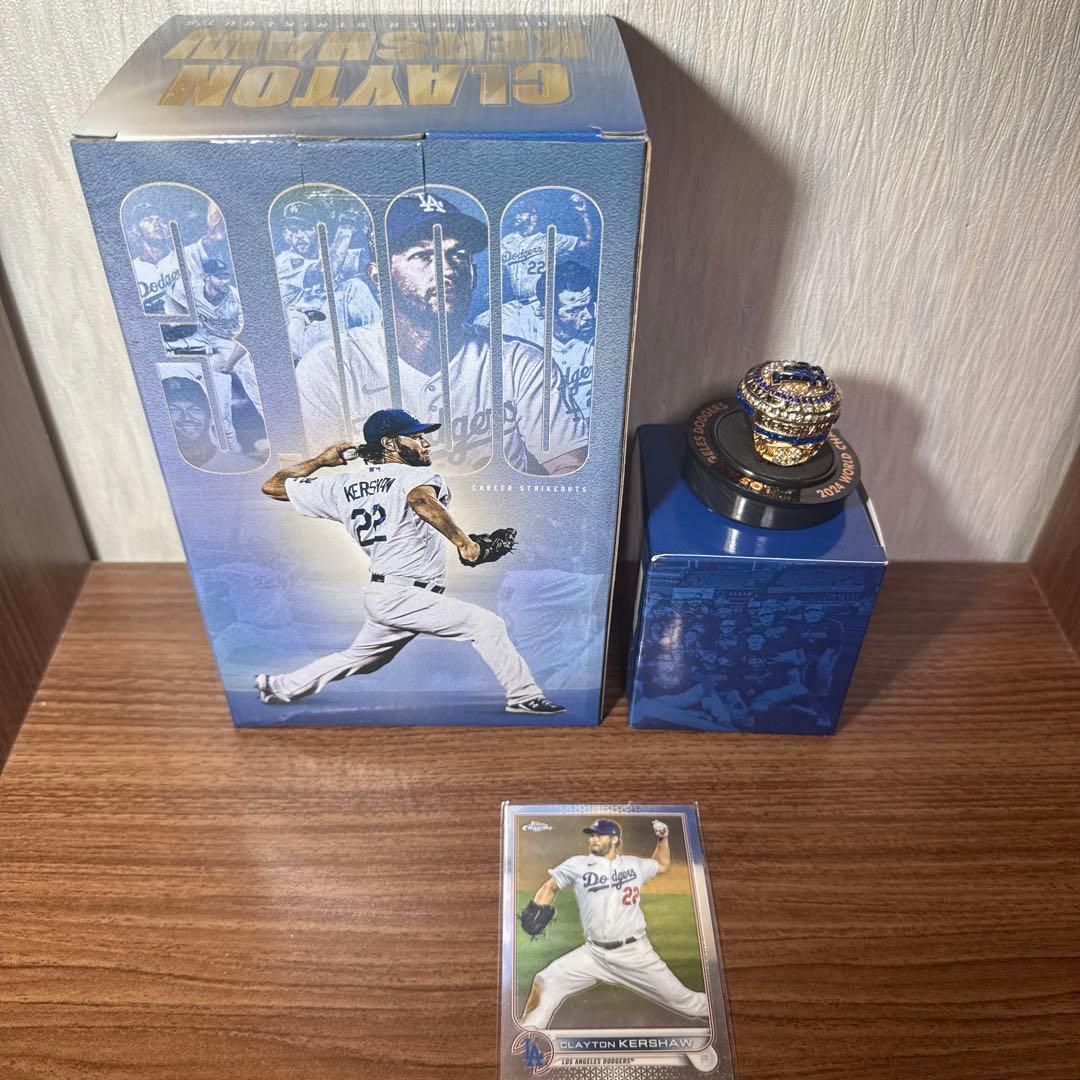 CLAYTON KERSHAW 3000奪三振記念ボブルヘッド　リング豪華セット