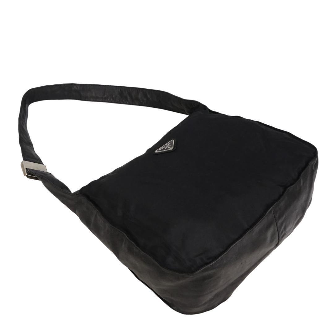 本物 良品■プラダ■ショルダーバッグ 三角ロゴ ブラック ナイロン ハンドバッグ