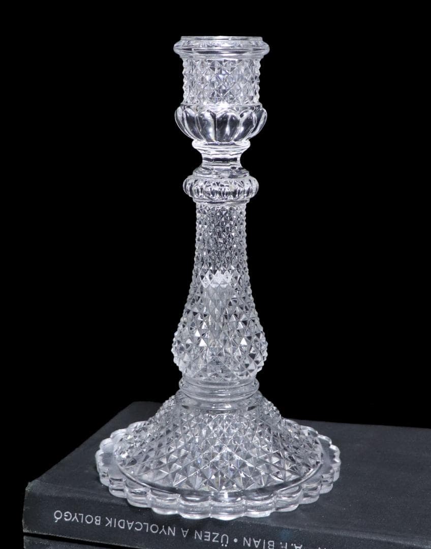 オールド・バカラ 珍品 キャンドルホルダー 19.8cm ディアマン ビゾー