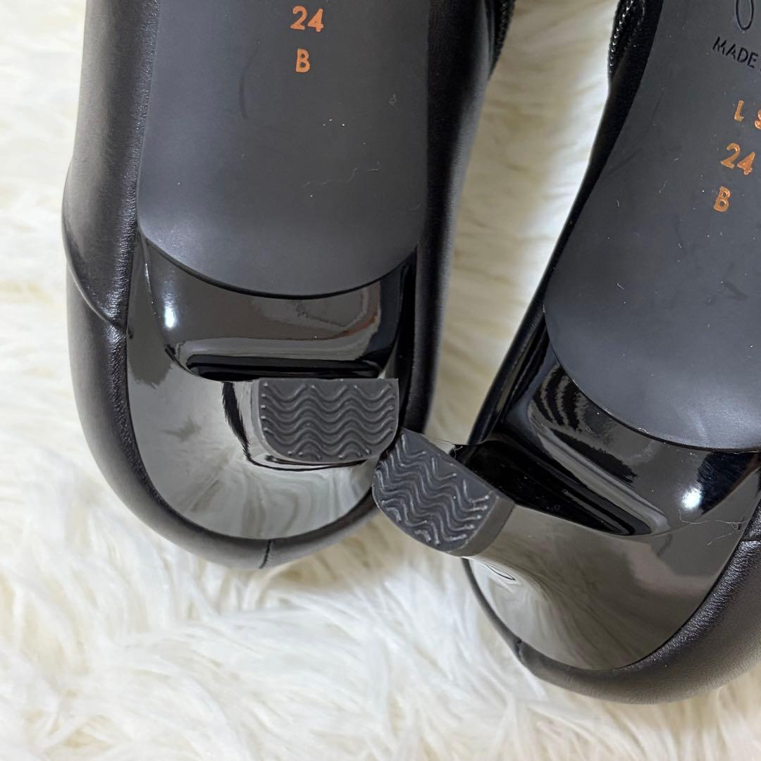 未使用品✨銀座かねまつ レザー ブーティ AQUA BELL 晴雨対応24cm