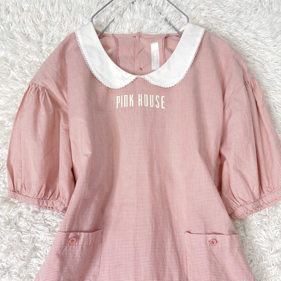 PINKHOUSE ピンクハウス ギンガムチェック襟付き ワンピース リボン