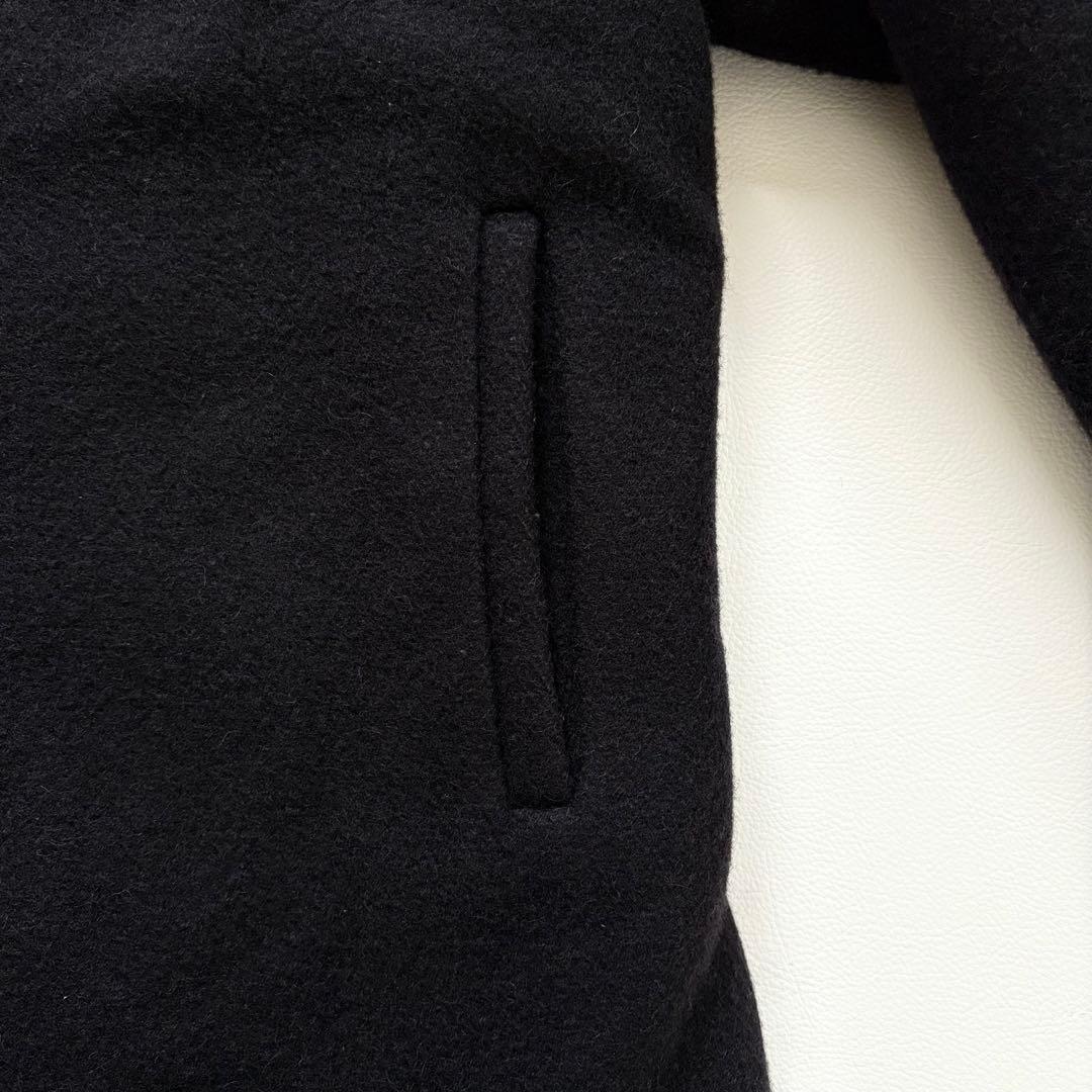 439【希少40 XL相当】米国製 ショット ピーコート メンズ ブラック