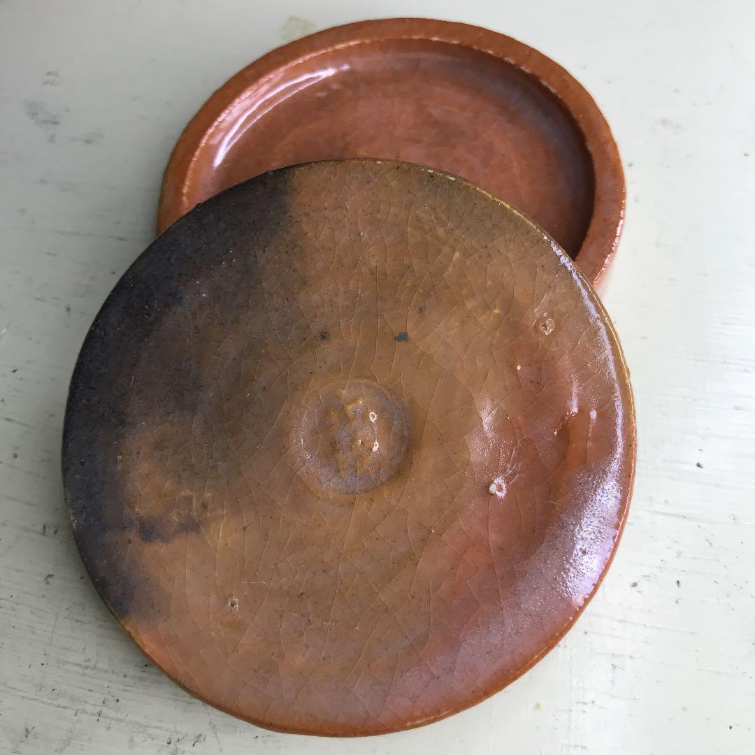 姿の良い香合　ビンテージ　茶道具　古美術作家物 赤楽古瓦形香合（保護箱）