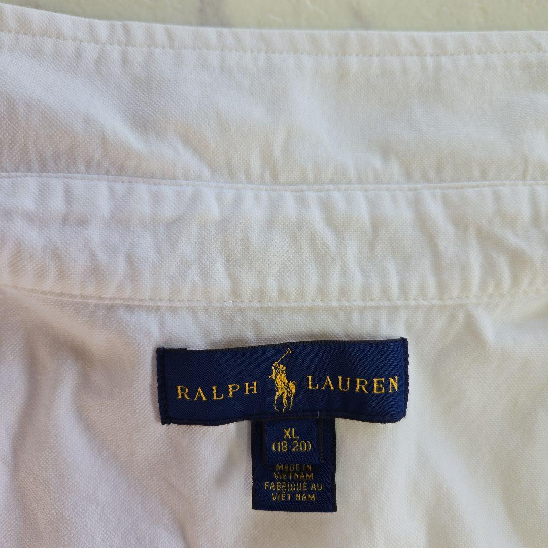 ラルフローレン 白 ホワイト 長袖シャツ ビッグポニー刺繍 L相当