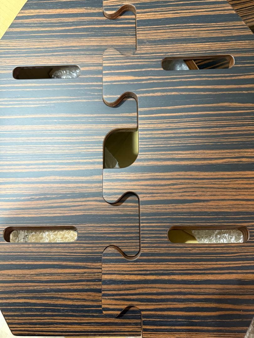 TheArth 黒しま美 六角テーブル 艶消