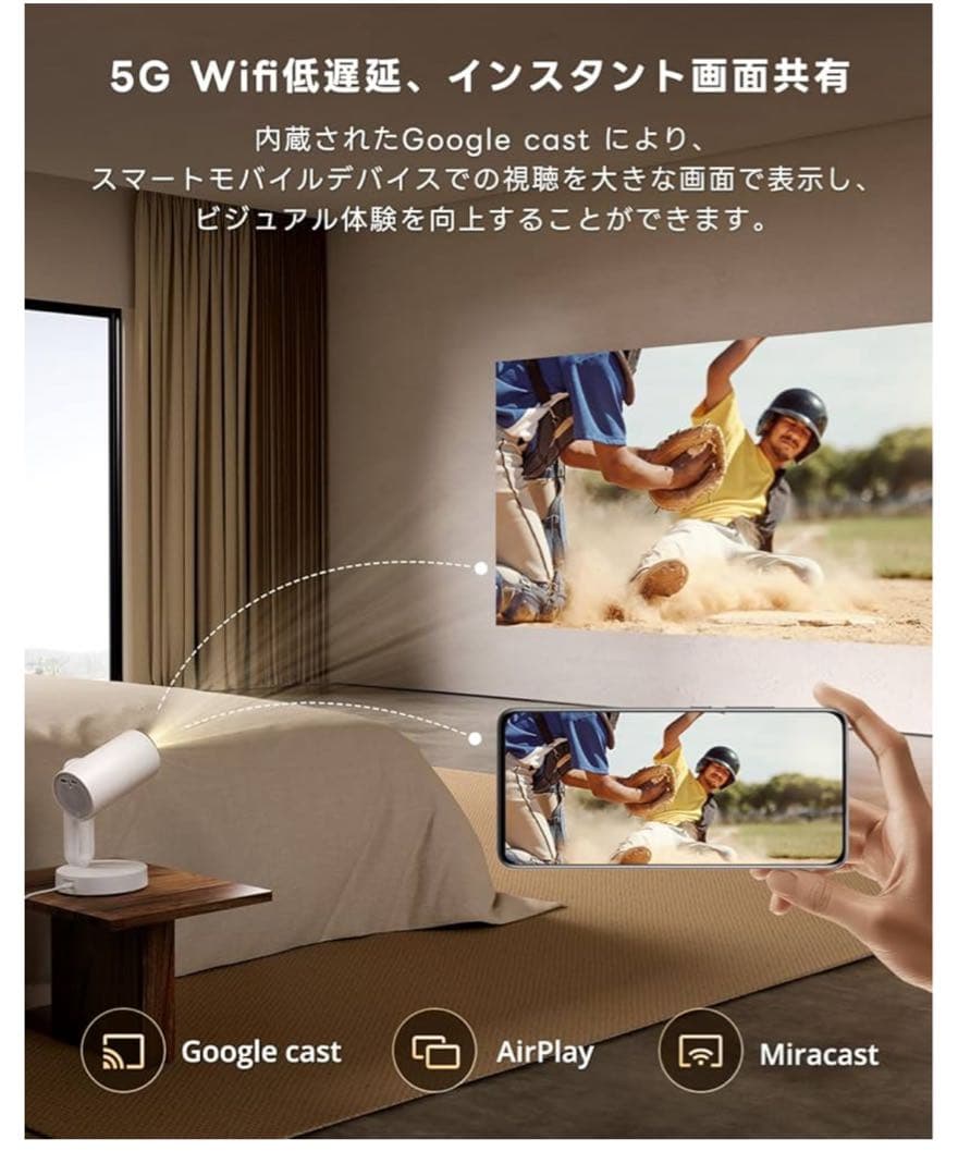【新品】プロジェクター Google TV Netflix フルHD 天井投影