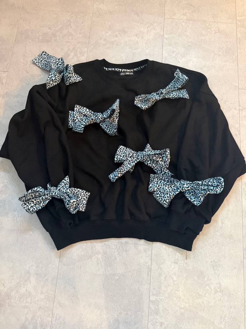 little sunny biteリボン付きレオパードスウェット