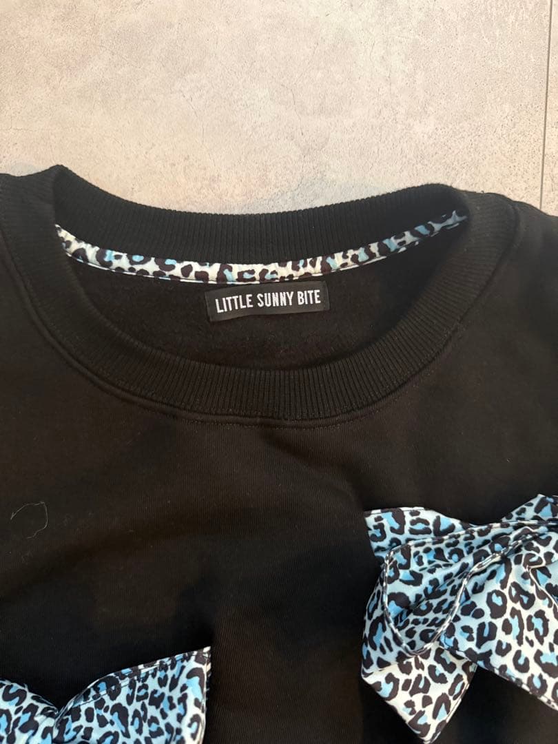 little sunny biteリボン付きレオパードスウェット