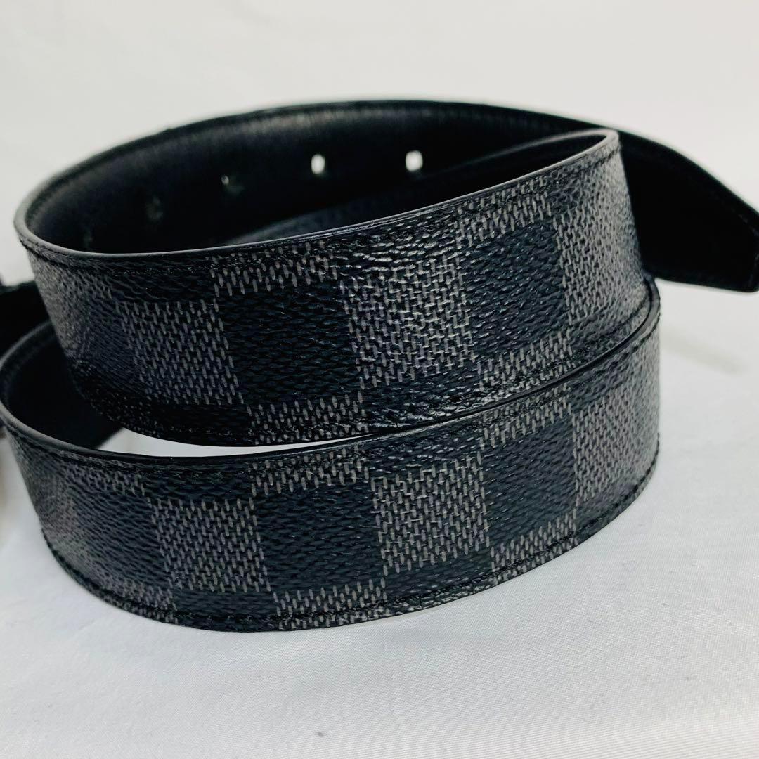 美品　ルイヴィトン　ダミエグラフィット サンチュールシアトル ベルト 黒