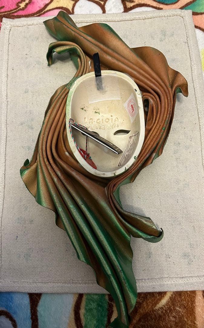 ムラーノ製　ベネチアングラス高級イタリア 壁飾り ベネチアンマスク