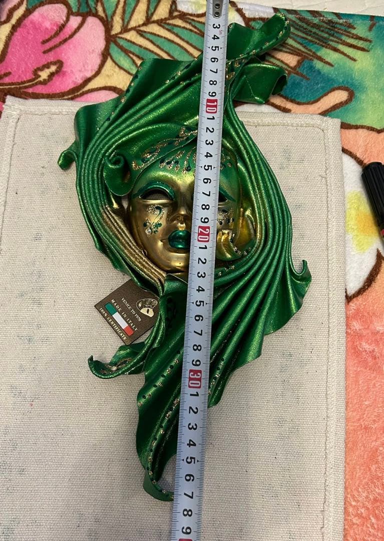 ムラーノ製　ベネチアングラス高級イタリア 壁飾り ベネチアンマスク